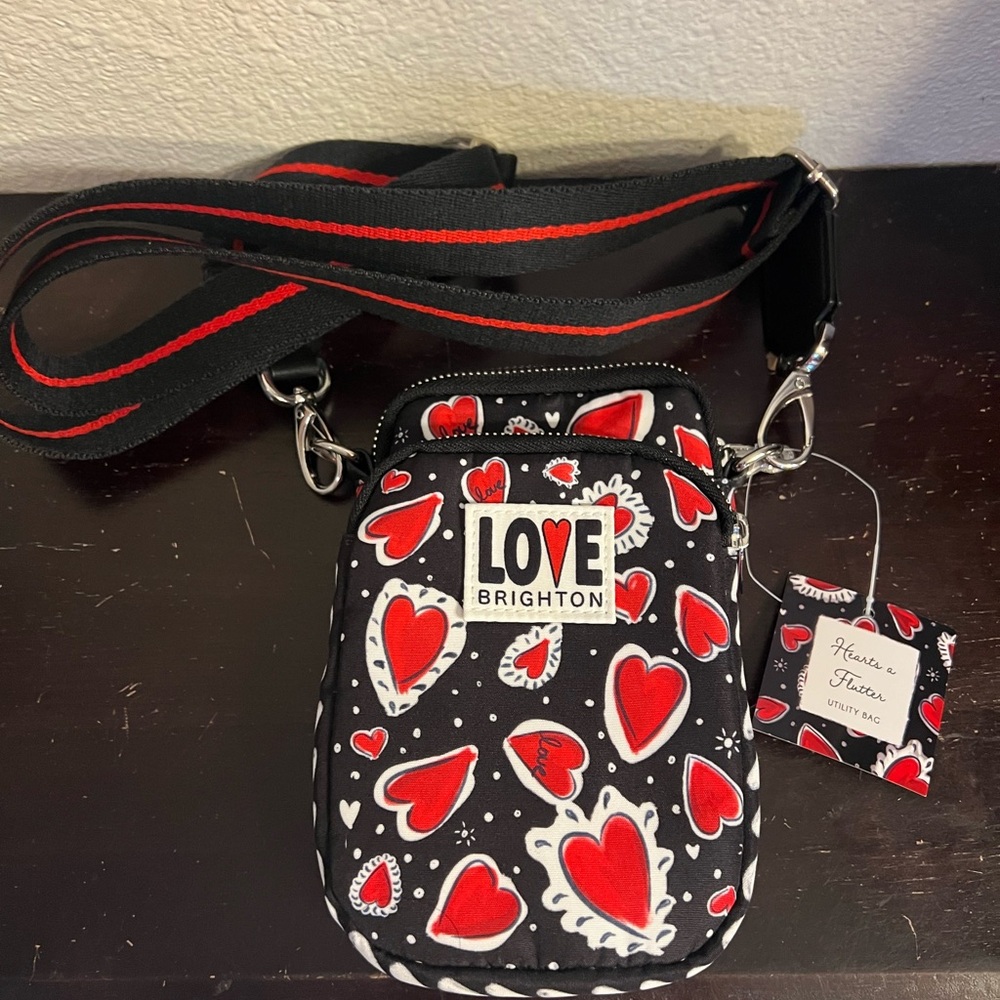 Brighton Heart Flutter Utility Bag - Red and Black